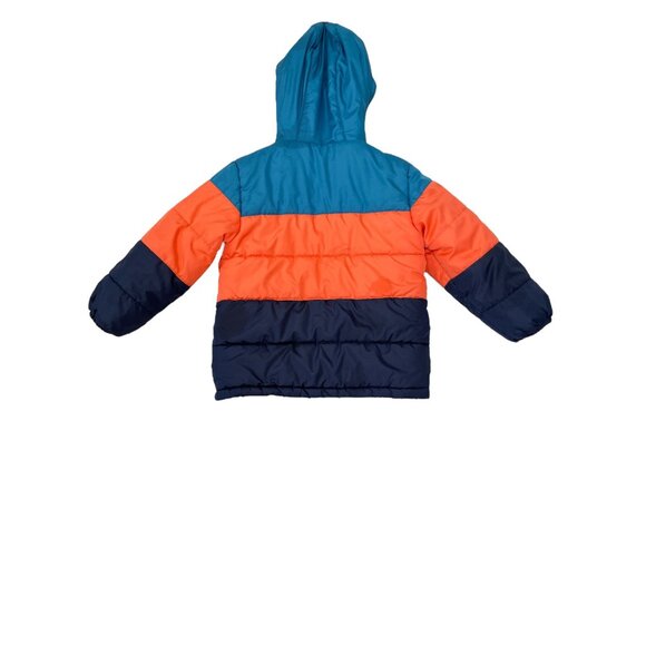 OshKosh Bgosh Kids Unisex Winter Jacket Size M 5-6 Hooded Colorblock Design READ - Picture 2 of 10